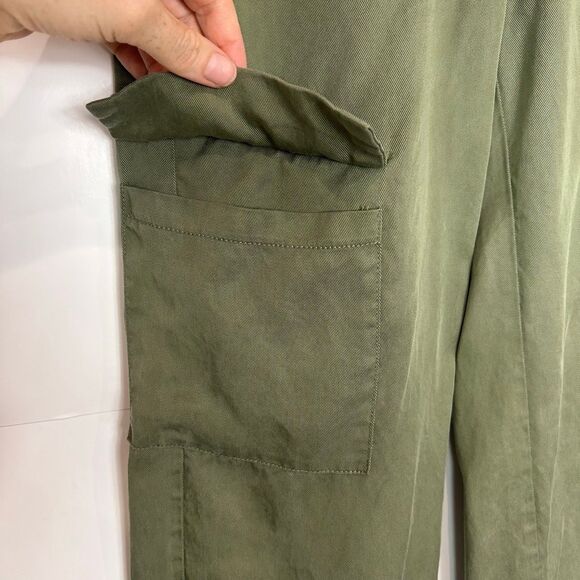 Superdown Mae Cargo Pants Womens Small Olive Green High Rise Silky Satin Tencel - Picture 11 of 16